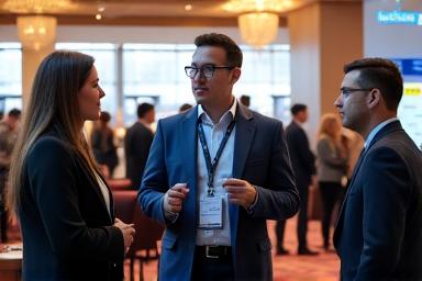 Conferencia empresarial con networking
